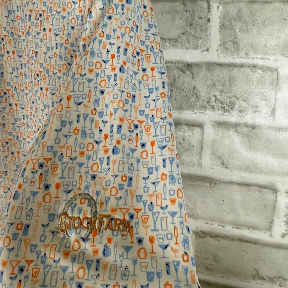 Peter Millar Summer Comfort Cocktail AOP Performance Golf Polo Men XL Stock Farm - Picture 2 of 8